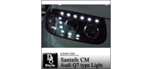 AUTOLAMP STYLE - AUDI Q7 STYLE LED HEADLIGHTS SET FOR HYUNDAI SANTA FE CM 2006-12 MNR